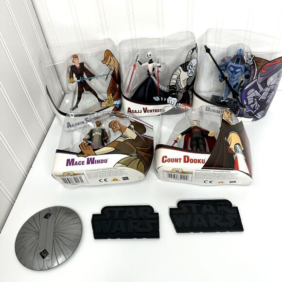 5 Star Wars Clone Wars Action Figures Skywalker Ventress Durge Windu Dooku - Picture 1 of 16